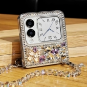 高级感轻奢 中国风小清新时尚 适用于Nova Flips奢华闪钻手机壳秋冬折叠屏防摔女带手链挂绳保护套外壳网红新款