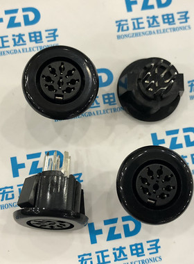 大S端子8P 8针芯黑色母座PS2插座DS-8全塑 立式DC母座 环保DS插座