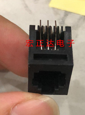 电话插座 RJ11电话插座 PCB插座 PCB-6P4C 黑色环保