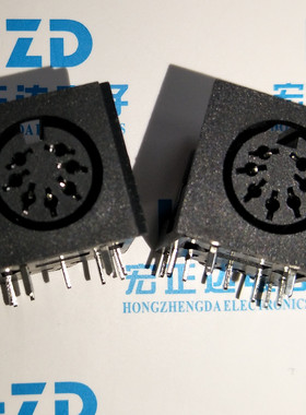 S端子 PS2插座 电缆插座 母头弯脚 环保7P 五芯DIN-D701