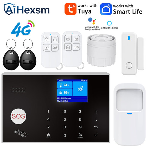 WiFi涂鸦APP家用4G防盗报警器门窗探测感应店铺红外线GSM警报器