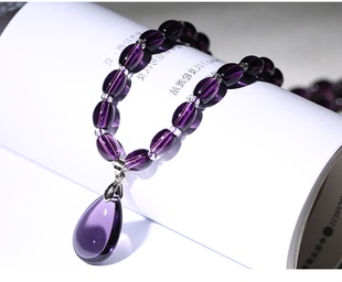 好看送礼妈妈女友生日礼物 紫水晶项链时尚 个性