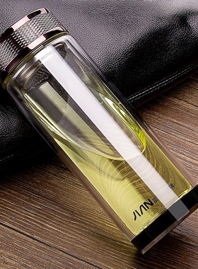 富光双层玻璃杯男女士高档透明泡茶保温水杯便携隔热商务水晶杯子