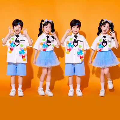六一儿童啦啦队演出服小学生运动会班服幼儿园舞台服毕业表演服装