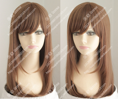 欧美外贸款假发 浅棕色 金棕色收脸中长直发 表演拍照 COS假发女