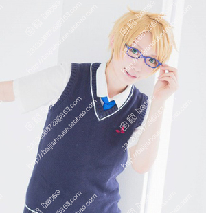 偶像梦幻祭Trickstar游木真 金黄色 翻翘短发 cosplay动漫假发