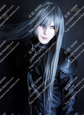 COS假发 最终幻想VII 7 Yazoo 深灰色60CM 1米长直发 高温丝假发