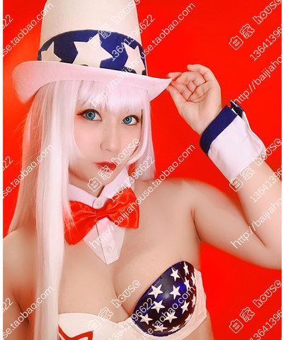DestinyChild /天命之子/Hera 100CM白色1米长直发/ cosplay假发