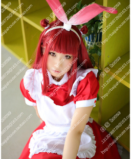 beatmania II DX 梅桐天土 Ameto暗红色1米长直发cosplay假发