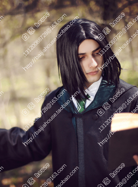 哈利波特-西弗勒斯 斯内普教授 黑色中分短 村上穗高cos假发