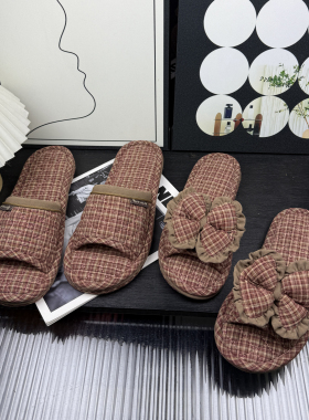 居梦家室内家居拖鞋男女款布底静音胶底防滑耐磨情侣拖鞋三层加厚