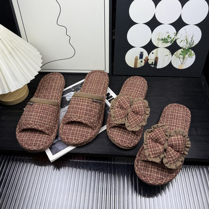 居梦家室内家居拖鞋男女款布底静音胶底防滑耐磨情侣拖鞋三层加厚