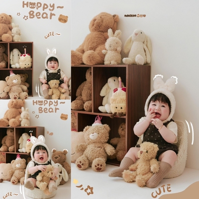 儿童摄影服装秋冬款小兔子主题宝宝百天周岁拍照影楼拍照服装道具