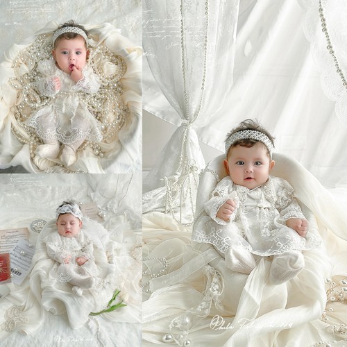 婴儿一岁生日照珍珠女孩