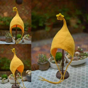 手工羊毛毡成人儿童小星星可爱帽子遮耳万圣节精灵帽影楼拍照道具