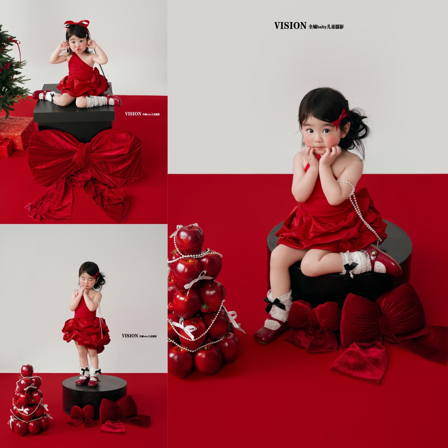 红色儿童礼服女童单肩蓬蓬裙新年本命年氛围感写真摄影服装,童装/婴儿装/亲子装,儿童礼服,淘宝优惠券,粉丝福利购,淘宝优惠卷