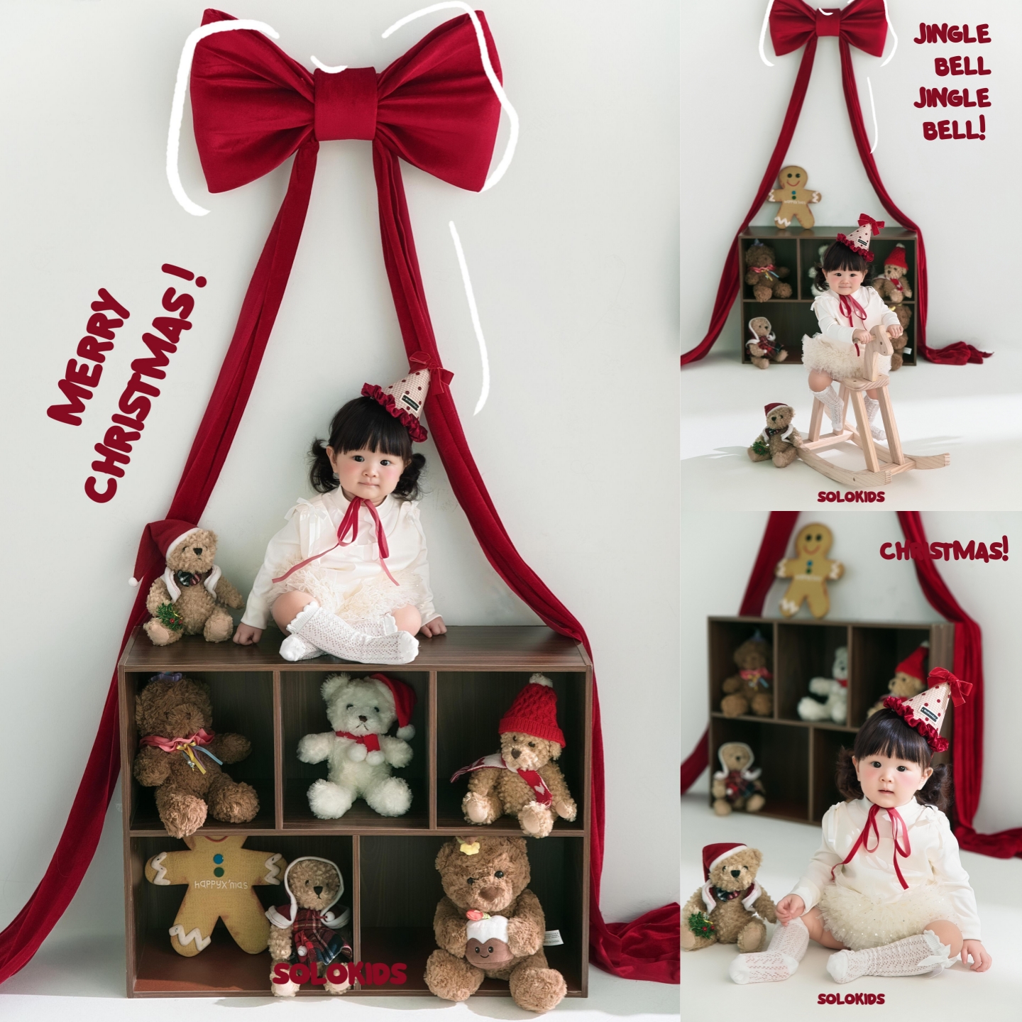 宝宝儿童摄影道具圣诞新年主题周岁照小童拍照服装影楼拍照写真衣