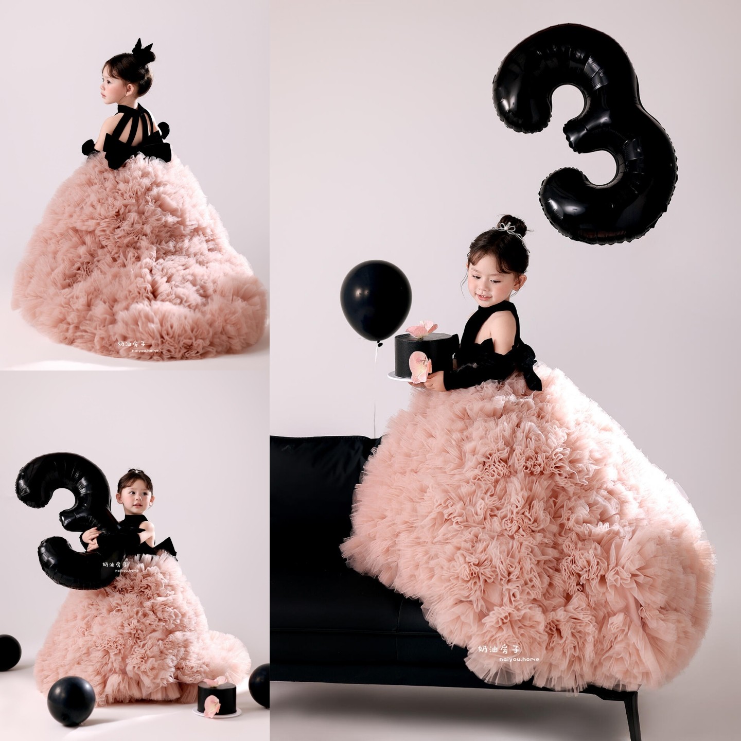 儿童摄影服装女童公主风拖尾蓬蓬裙粉色网纱礼服生日派对拍照裙,童装/婴儿装/亲子装,套装,淘宝优惠券,粉丝福利购,淘宝优惠卷