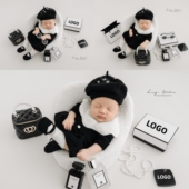 新生儿拍照服装 婴儿上门拍照道具 小香风宝宝满月照月子拍照服装