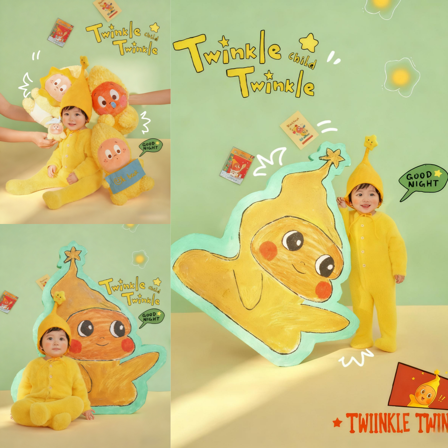 新款儿童摄影服装可爱卡通星星人主题宝宝百天周岁拍照影楼道具