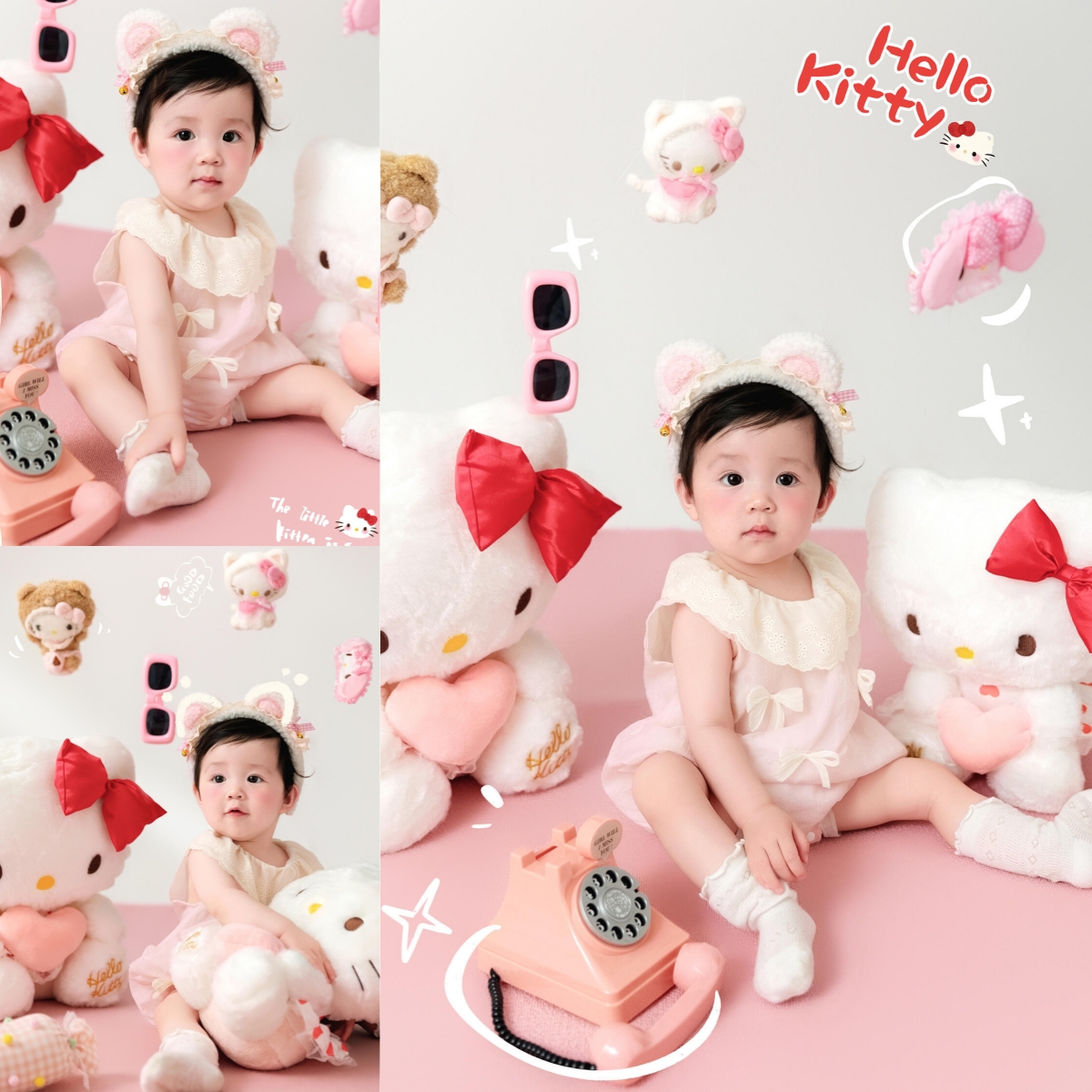 儿童摄影服装新款可爱卡通KT猫主题拍照服装影楼摄影道具