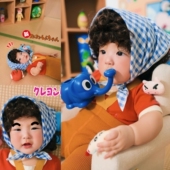 儿童摄影服装 复古风婴儿写真照 蜡笔小新宝宝百天照周岁照拍照服装