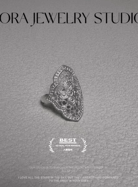 手工戒指凉山彝族女戒环民族风闺蜜戒蕾丝复古开口可调节镀银戒