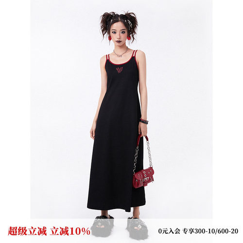 休闲A字纯棉蝴蝶印花休闲连衣裙