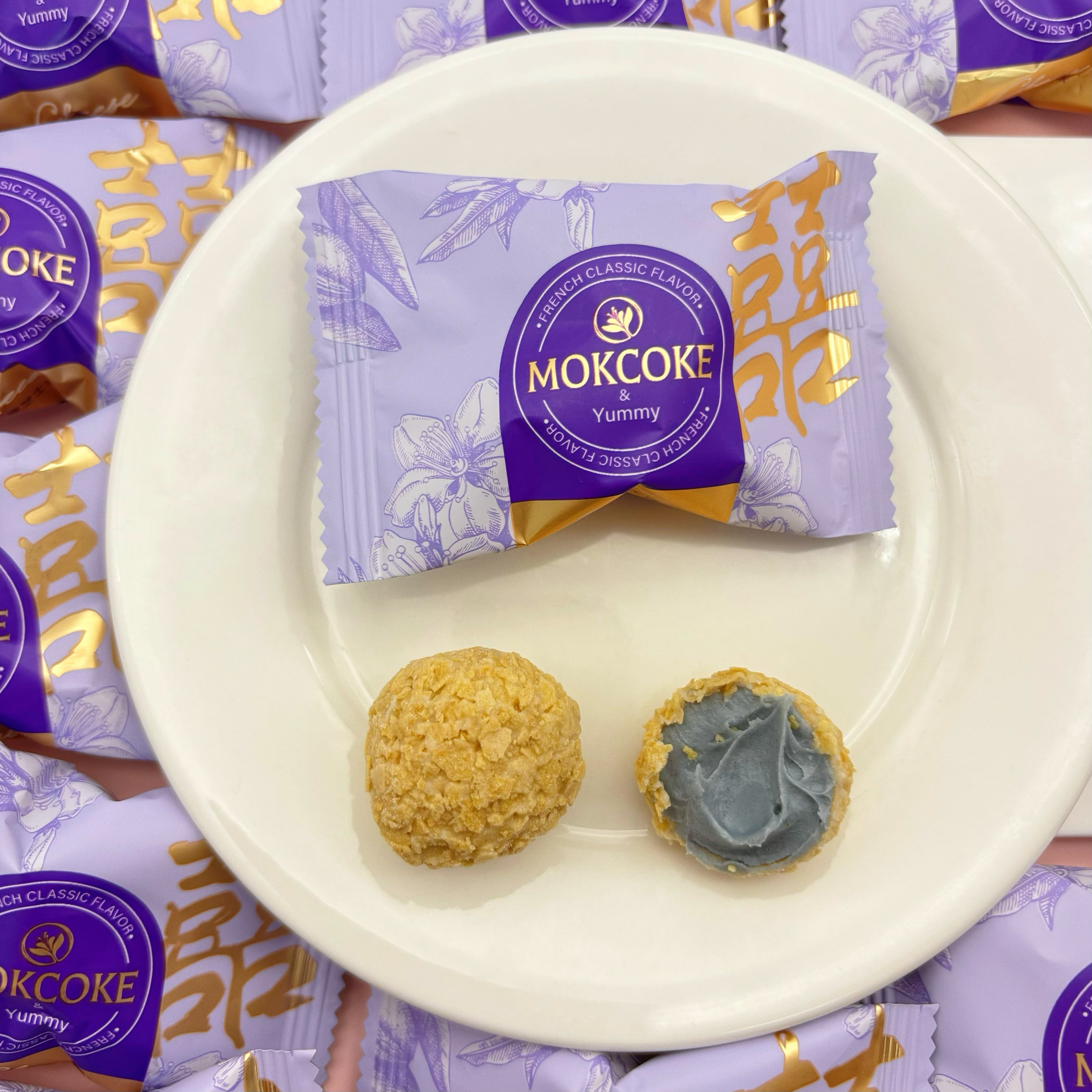 MOKCOKE蓝莓味夹心脆球饼干喜糖网红喜饼独立包装休闲零食茶点心