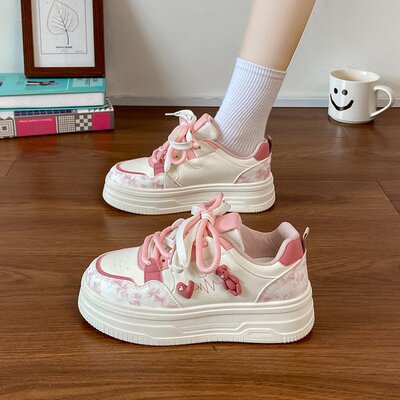 SY花庭百搭樱花粉小白鞋女