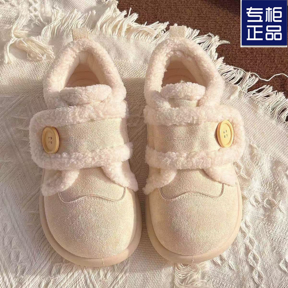 SY花庭女鞋2025新款冬季百搭加绒魔术贴棉鞋防滑平底保暖雪地靴女,女鞋,棉鞋,淘宝优惠券,粉丝福利购,淘宝优惠卷