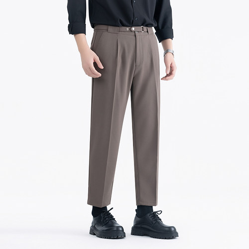 夏季男士九分免烫抗皱通勤西裤