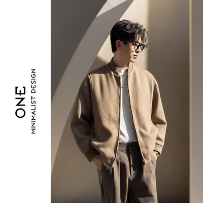 复古立领拉链夹克男宽松廓形外套