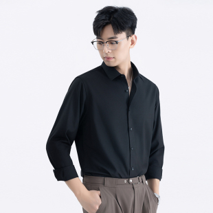 透气吸汗免烫抗皱衬衣商务正装 夏季 长袖 男士 休闲纯色 莫代尔衬衫