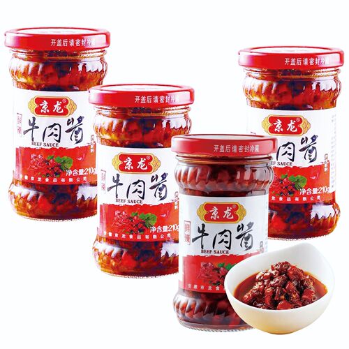 4瓶装合肥特产京龙鲜辣牛肉酱210