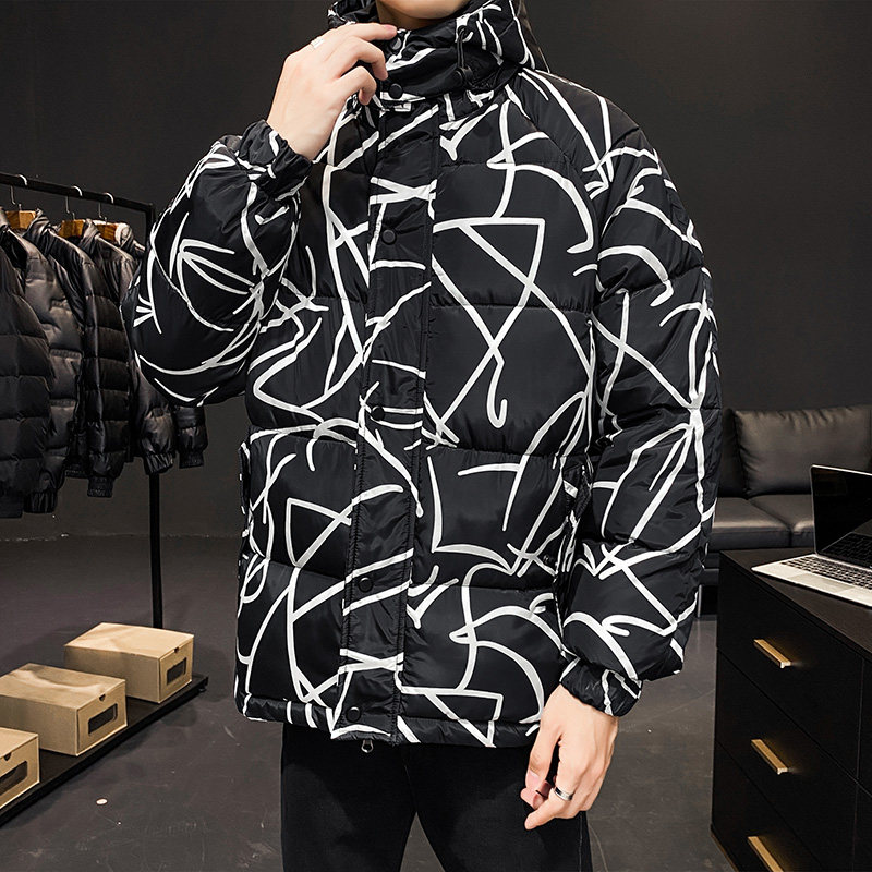 2023冬季新款韩版潮流加厚保暖短款休闲连帽棉服外套上衣8822-P65,男装棉衣,星座1310