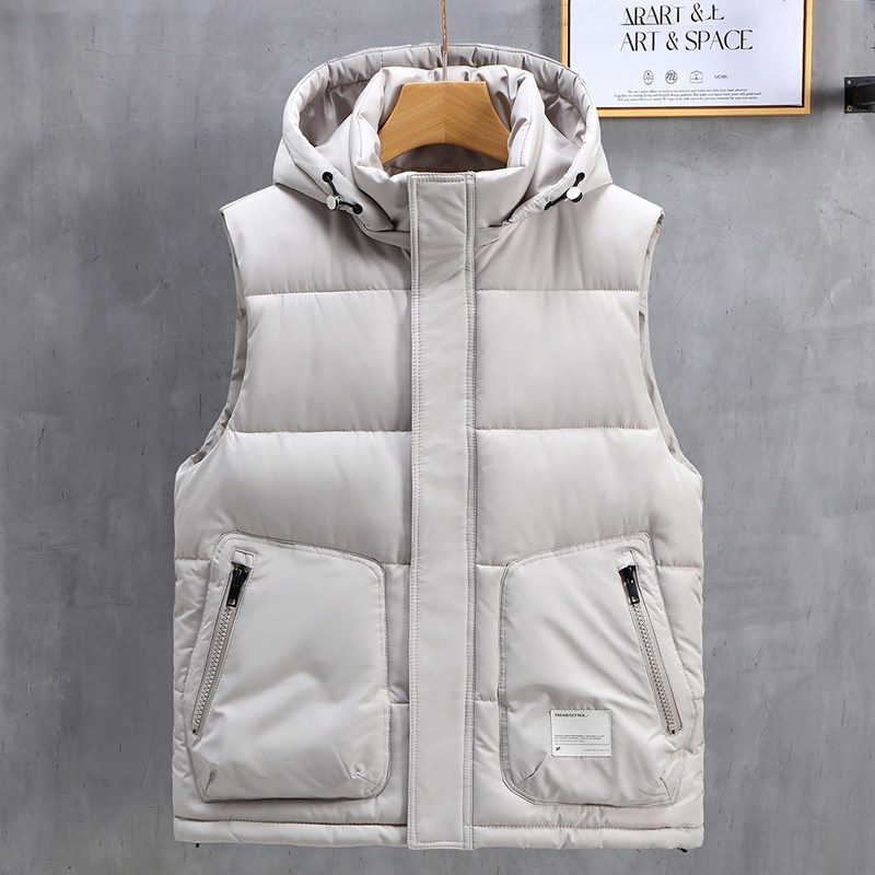 高品质好面料L-6XL帽子可拆冬季加厚羽绒棉马甲男M188-P65,男装背心/马甲,星座1310
