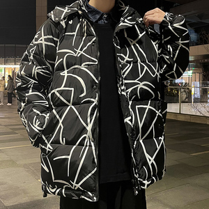 港风潮流 2023宽松加厚连帽外穿棉袄男棉衣外套休闲工装 8822-P65图片