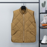 秋冬季菱形格子绗缝棉马甲男女可穿无袖外套棉衣XZ1310-2302-P50，男装背心/马甲，星座1310