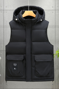 高品质 好面料 L-7XL 帽子可拆 冬季加厚羽绒棉马甲男 M168-P65图片 高品质 好面料 L-7XL 帽子可拆 冬季加厚羽绒棉马甲男 M168-P65图片