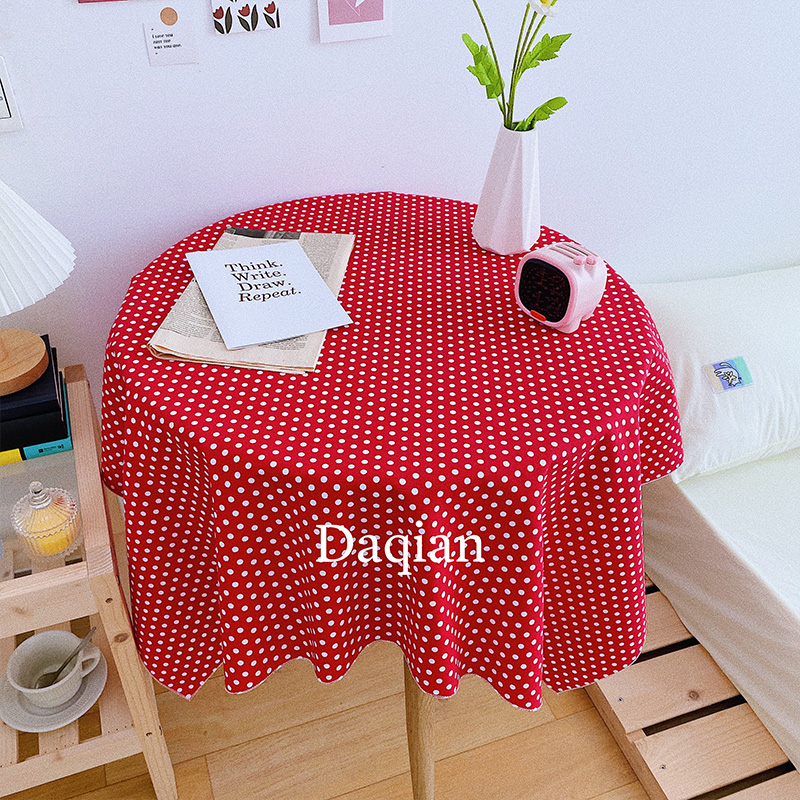 大千印象 圆点桌布ins风网红小清新拍照背景布野餐布装饰宿舍书桌