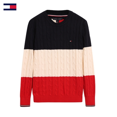 正品TOMMY汤米纯棉圆领针织衫