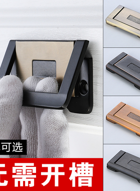 抽屉暗拉手美式黑色明装隐形拉手北欧橱柜柜子柜门把手衣柜暗拉手