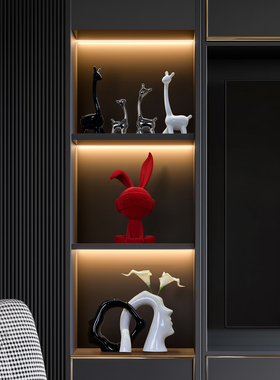 现代客厅酒柜电视柜网红摆件套装