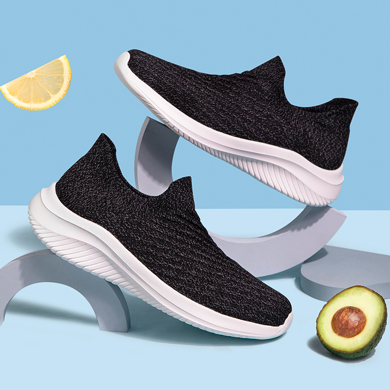 男女袜子鞋一脚蹬透气飞针织软底