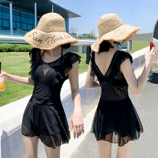 连体遮肚显瘦韩国东大门女神ins性感钢托聚拢温泉游泳 泳衣女裙式