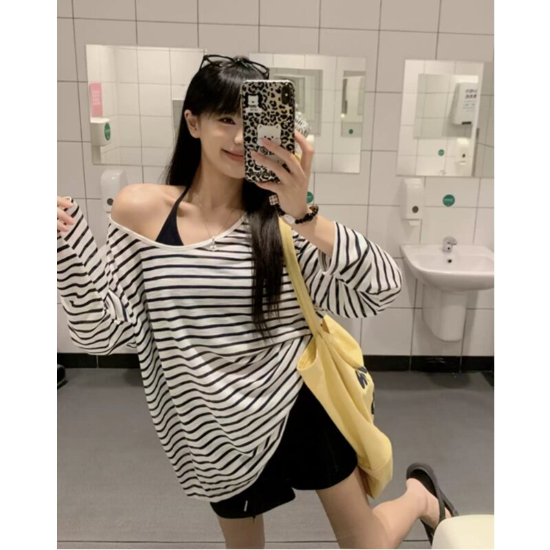度假新品泳衣女款分体三件套宽松显瘦休闲条纹韩版ins高级感夏季
