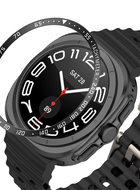 适用三星手表watch7ultra保护壳47mm不锈钢刻度表圈屏保40/44边框