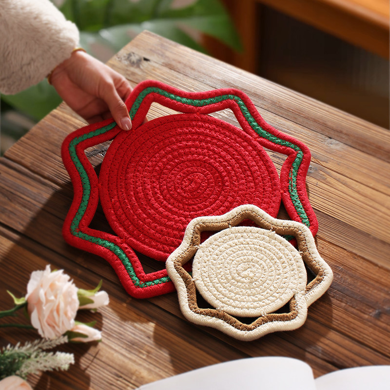 餐垫砂锅垫桌垫棉线简约风餐垫子