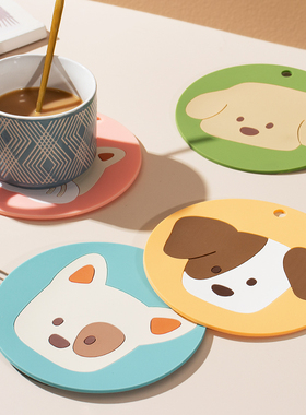 韩国可爱卡通小狗防烫垫菜盘隔热垫餐垫杯垫耐热防水防滑餐桌垫子
